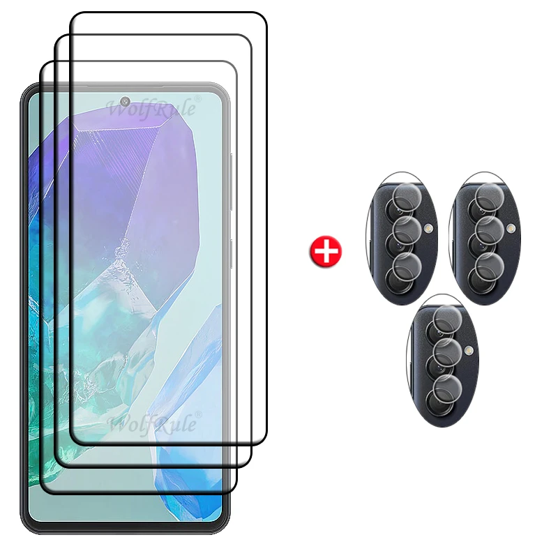 Universal 6-in-1 Tempered Glass Screen and Lens Protector with Full Cover Glue, 9H Hardness