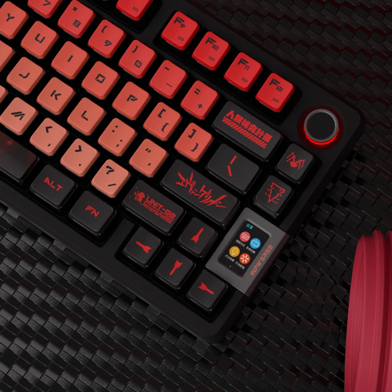 Asuka Desenhos Animados Keycaps Pbt Dye Sub Pudim Perfil Oem Keycaps Translúcidos Retroiluminados para Rainy75 Sugar65 Hi75 Hi8 Lucky65 - Imagem 4