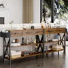 47" Console Table with 3 Drawers, Industrial Entryway Table with 3 Tier Storage Shelves 5