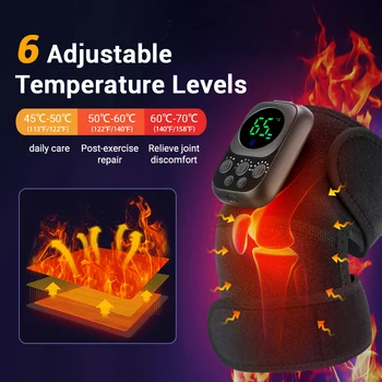 3 in 1 Shoulder Knee Eblow Heated Vibration Knee Massager Pad for Joint Pain Relief Health Care Shoulder Arthritis Support Belt 6