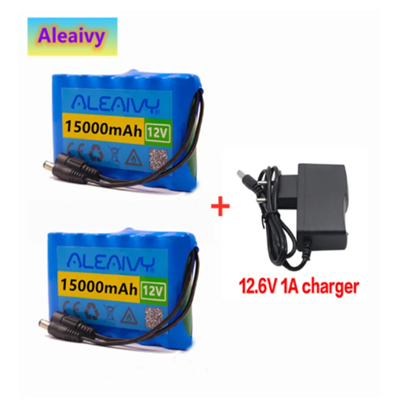 Nova Bateria Recarregável 12v 15000mah 18650 Capacidade do Bloco de Bateria de Lítio dc 12.6v 15ah Cctv Cam Monitor com Carregador - Image 4