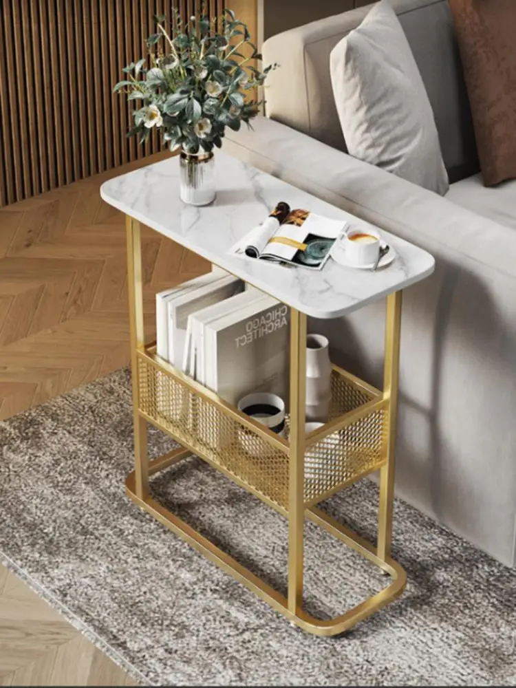 Light Luxury Extremely Narrow Side Table Living Room 20cm Sofa Gap Small Coffee Table Storage Side Cabinet Internet