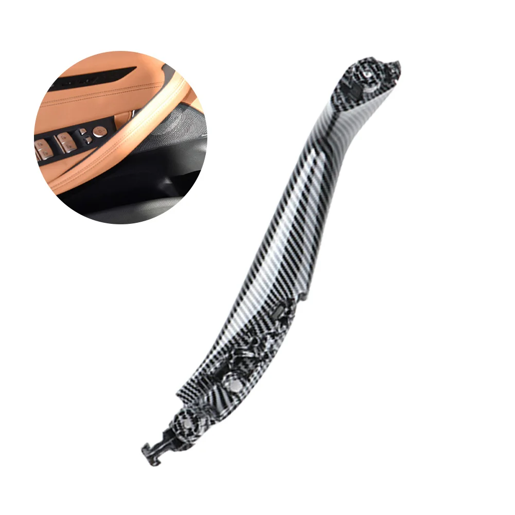 Car Door Handle Inside Panel Trim Carbon Fiber Inner Door Pull 51417438523 Car Interior Door Handle for BMW 5 Series G30 G31 G38