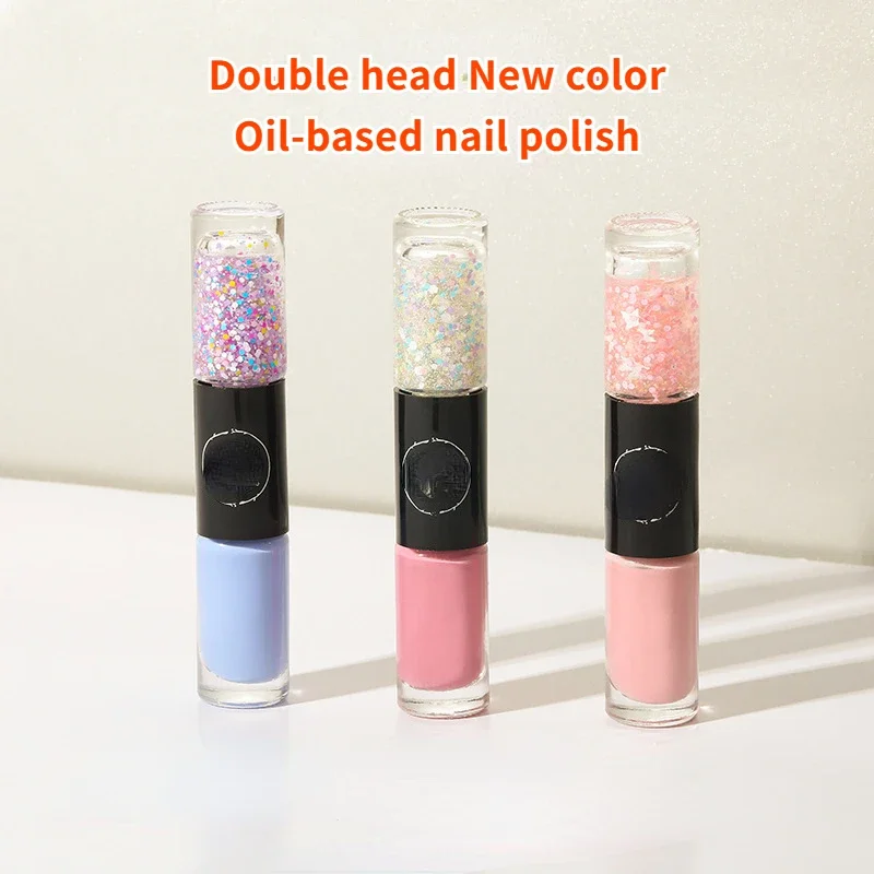 

Oil-based two-color double-headed nail polish no-bake fast-drying waterproof long-lasting transparent nail care polish