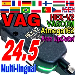 2024 Newest V24.5 V23.11 VCDS VAGCOM Scanner Tools Atmega162 Scanne Diagnostic HEX V2 OBD Tools FOR VW AUDI Skoda Seat