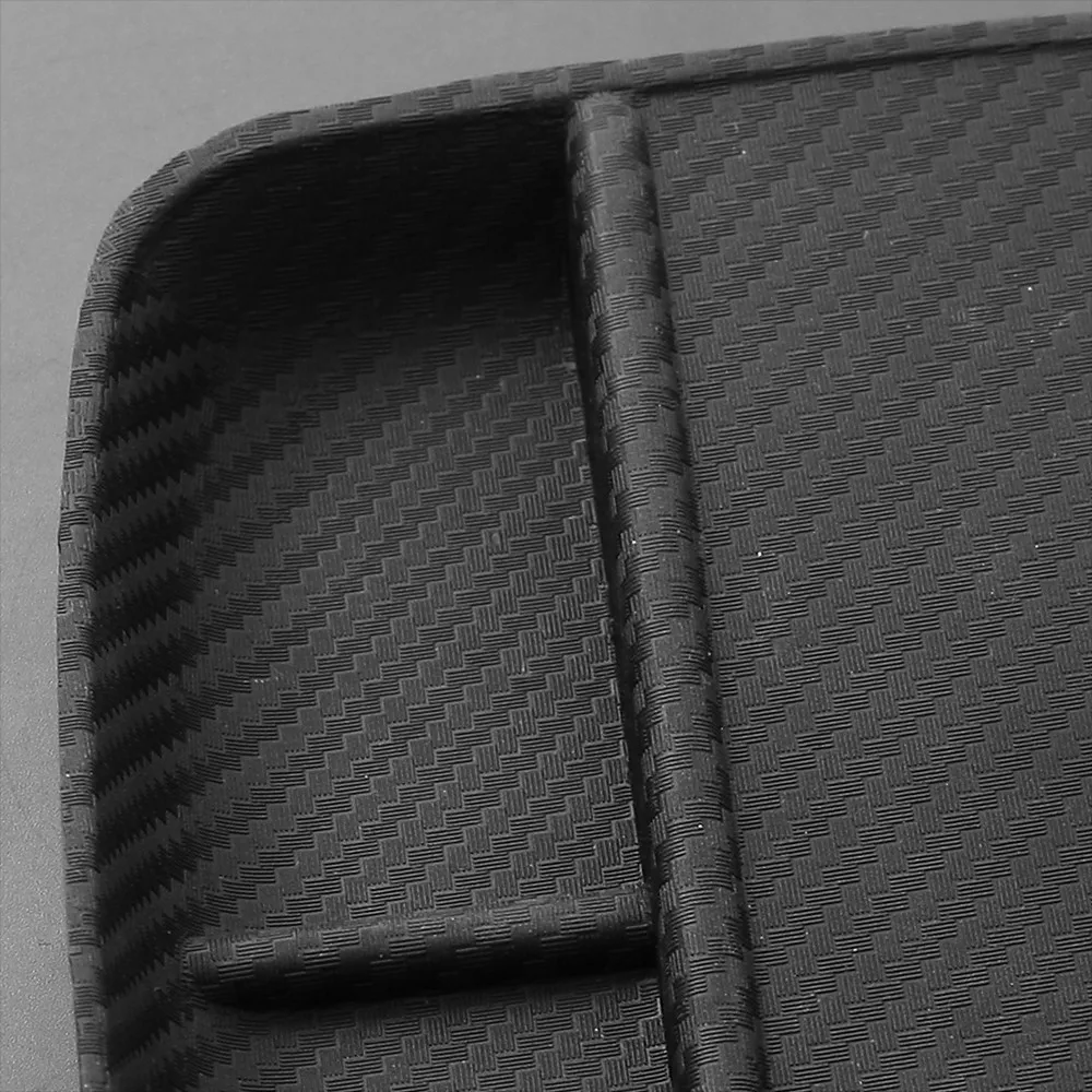Carbon Fiber Style Center Armrest Box Storage Silicone Console Tray Storage Car Interior Accessories For Toyota Prius XW50 2015