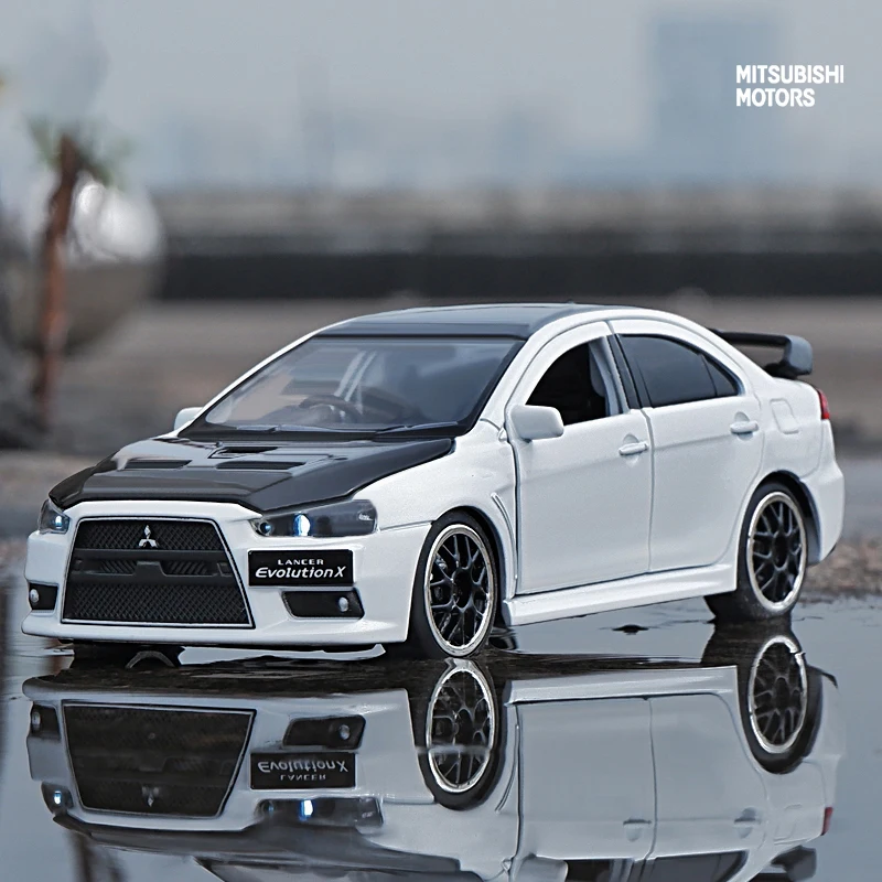 1:32 Mitsubishi JDM Lancer Evo X открытая дверь со звуком светильник Игрушечная модель