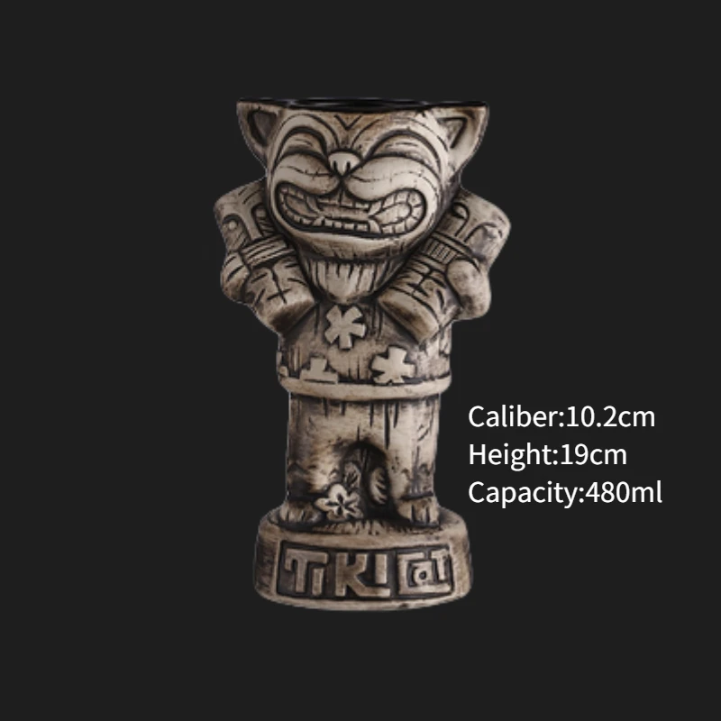 Hawaiian Ceramic Tiki Mug - Creative Cocktail Cup and Halloween Bar Gift