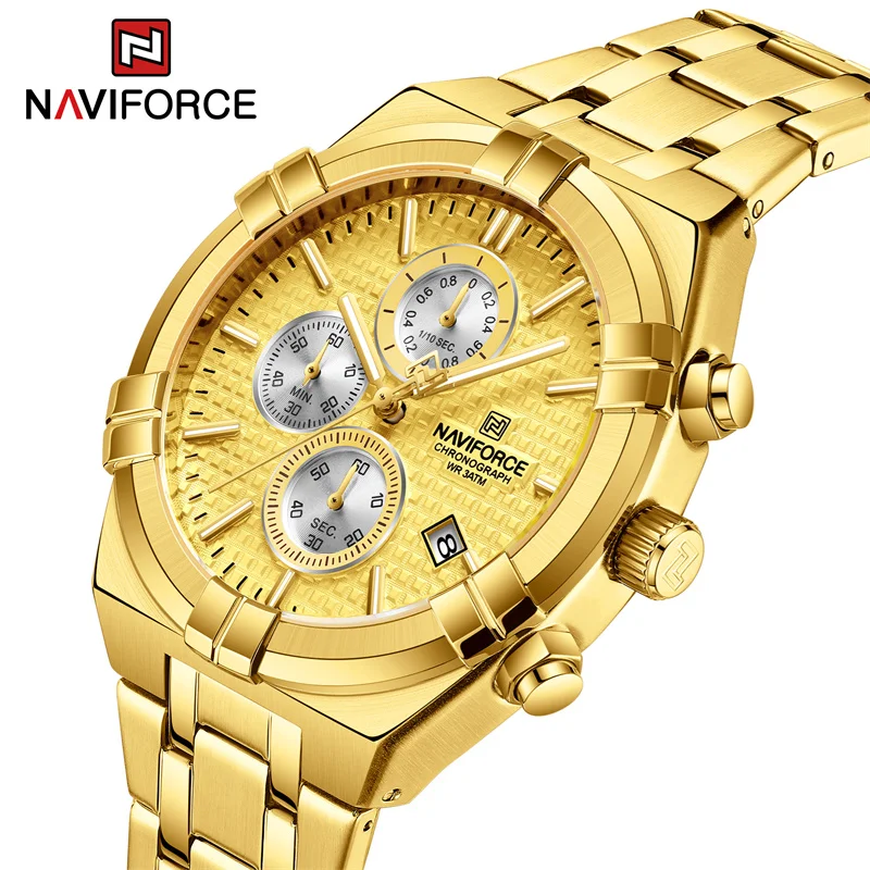 

NAVIFORCE Watches For Men Classic Luxury Waterproof Luminous Wristwatch Stainless Steel Chronograph Date Clock Reloj Hombre 2023