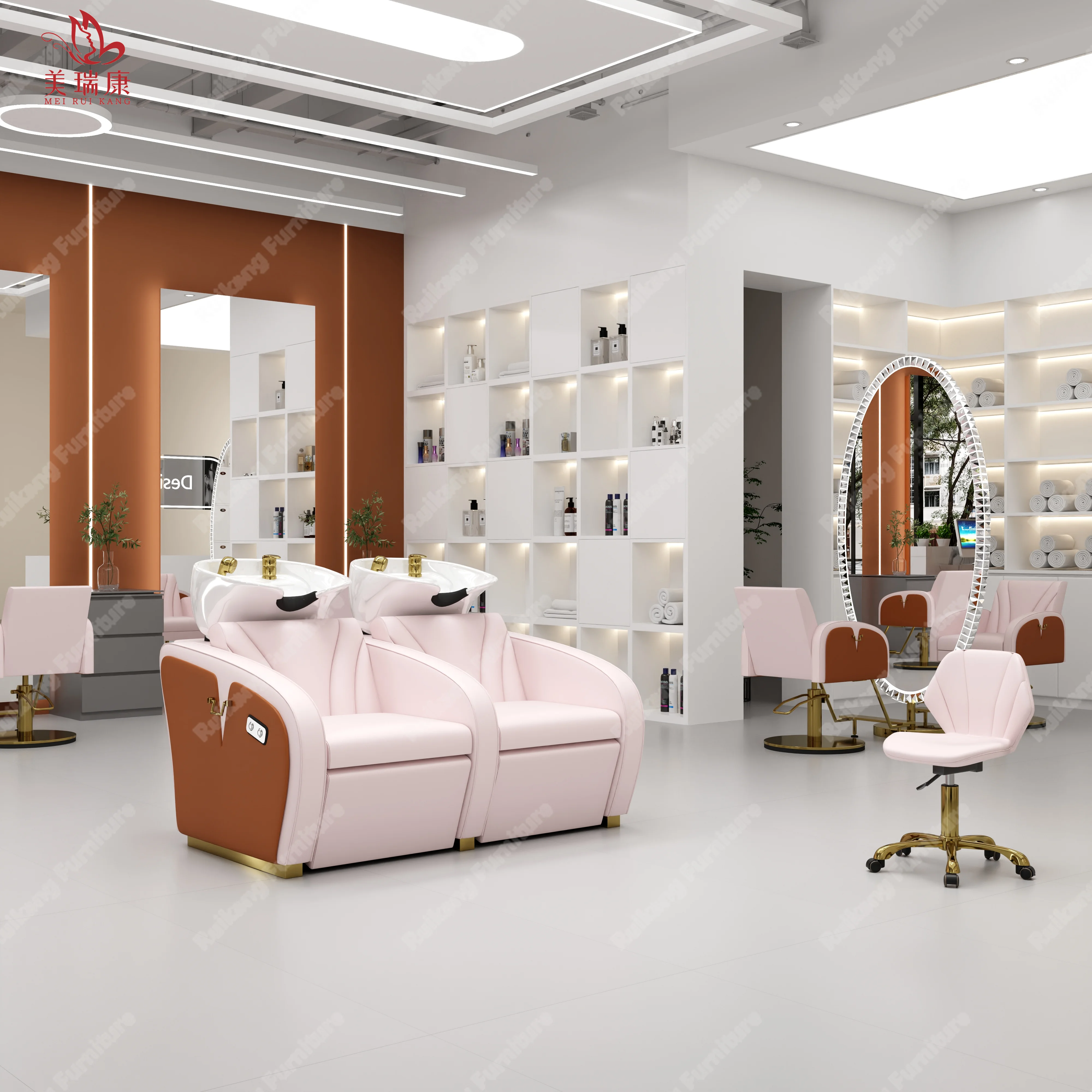 

Luxury Hair Salon Furniture Shampoo Bowl Adjustable Hair Cutting Chair Hairdressing Washing Shampoo Chair