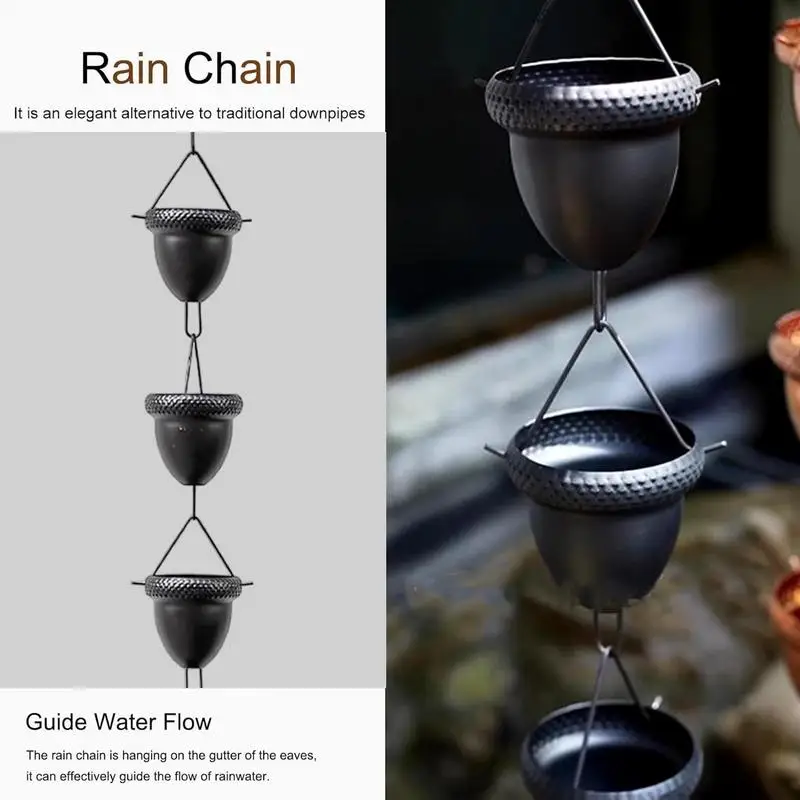 Acorn Rain Chain Rain Gutter Chain For Gutter Roof Decoration Metal Drainage Downspout Tool