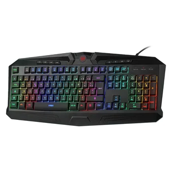 Redragon K503 AZERTY Clavier de jeu filaire, rétroéclairage LED RVB, touches multimédia, clavier à membrane silencieux avec repose-poignet 1