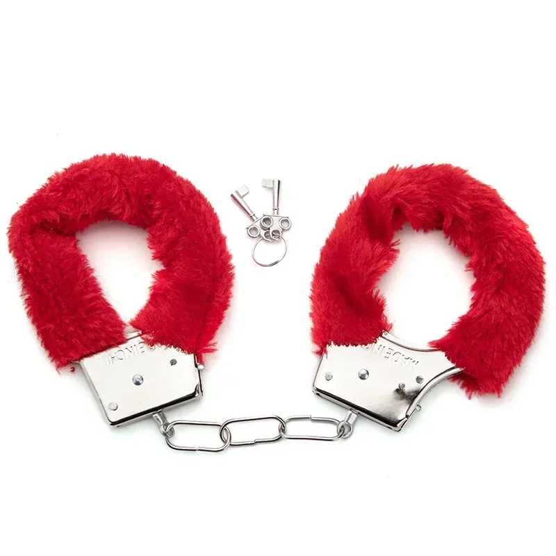 Handcuffs BDSM Sex Toys Bondage Adjustable Metal Plush Handcuff Ankle Cuff Couples Slave Rolepla Games Products Fetish Adult sex toys erotic sex toy sex party toys sex bondage toys