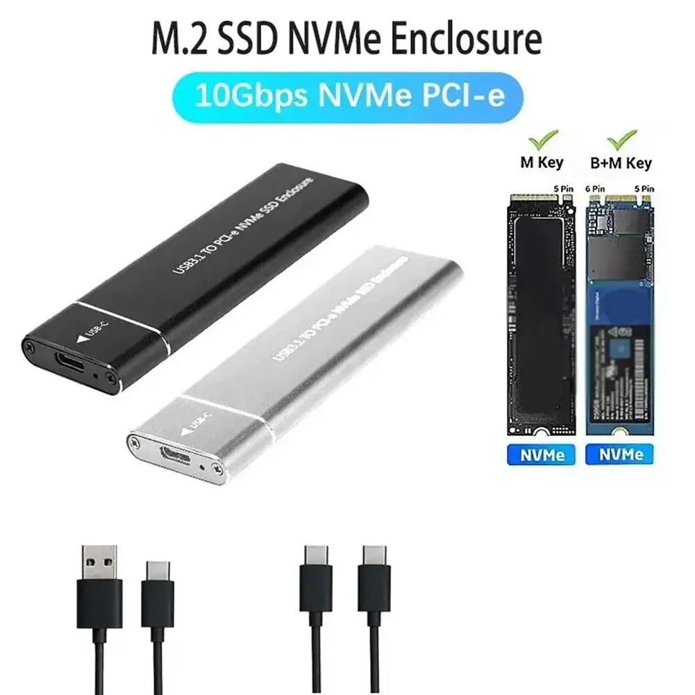 M.2 Nvme Ssd Enclosure Adapter Alluminio Usb C 3.1 Gen2 10Gbps A Nvme Pcie Scatola Esterna Per 2230/2242/2260/2280 M2 Nvm I7U9