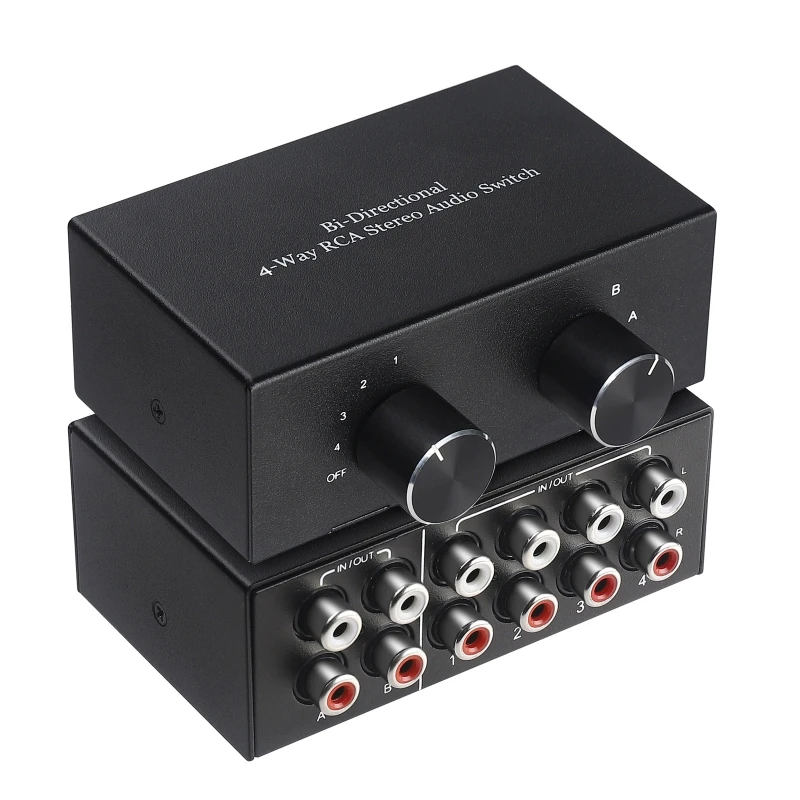 

Двусторонний стерео аудиопереключатель RCA-распределитель-концентратор 2 в 4 выхода Селектор сигнала L Volume RCA для платы