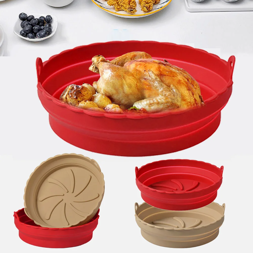 Silicone Air Fryer Basket Liners Reusable Air Fryer Silicone Pot Tray