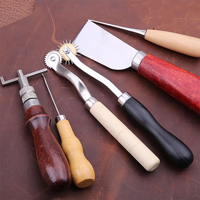 Leatherworking Tool Set with Needles Leathercraft Hand Tool Set for Diy  Faux Leather Working 14 Essential Tools for Stitching - AliExpress