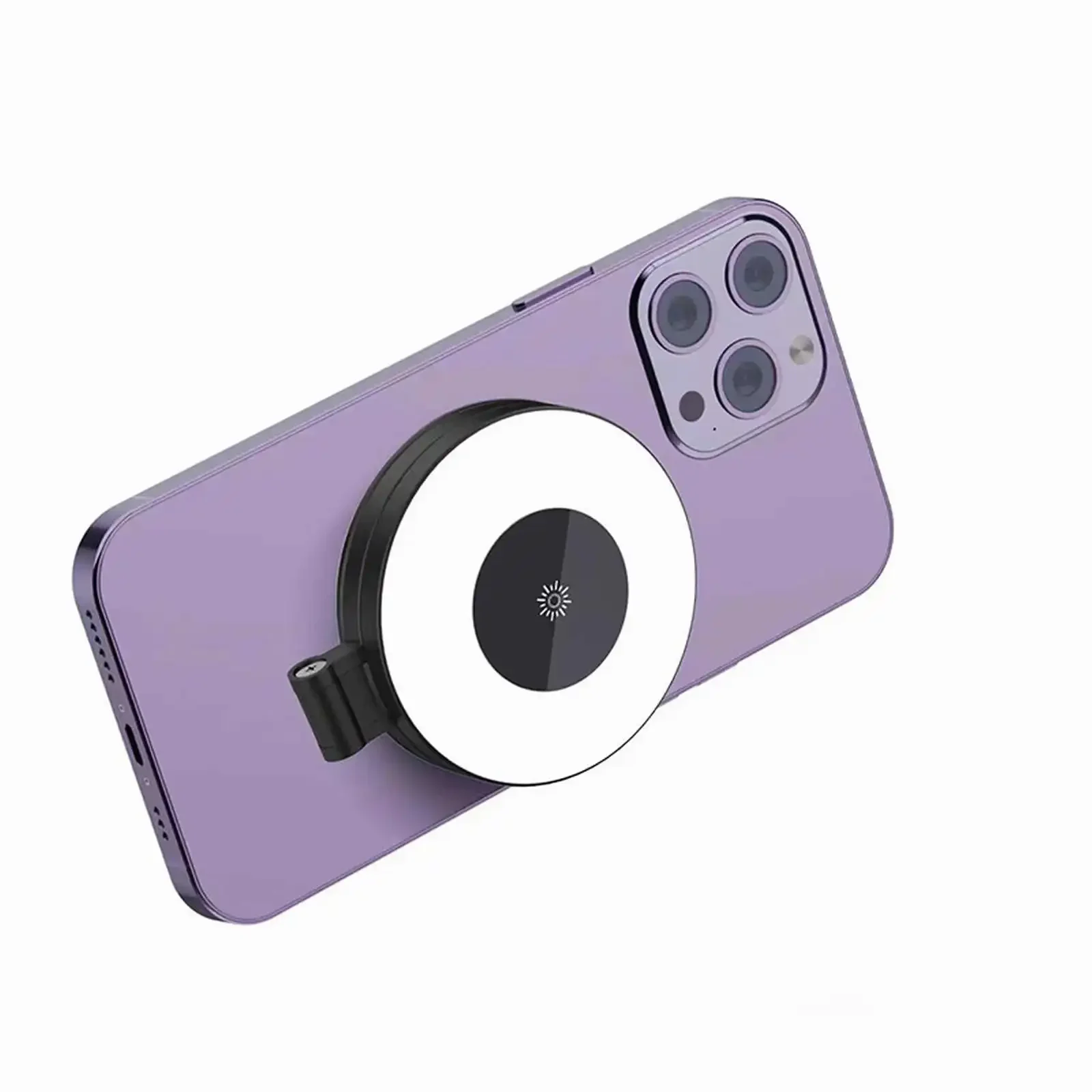 Luce Selfie Magnetica Pieghevole Con Specchio E 3 Temperature Colore (2500K-9000K), Regolabile 360°, Batteria 800 MAh, Ideale Per TikTok E Videochiamate