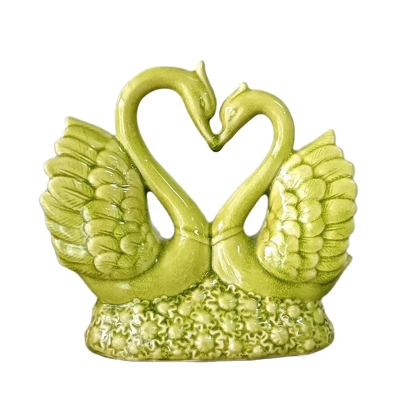 retro-ceramics-couple-swan-statue-crackle-glazed-nest-kissing-sculpture-wedding-present-valentine's-day-decor-bedroom-ornament