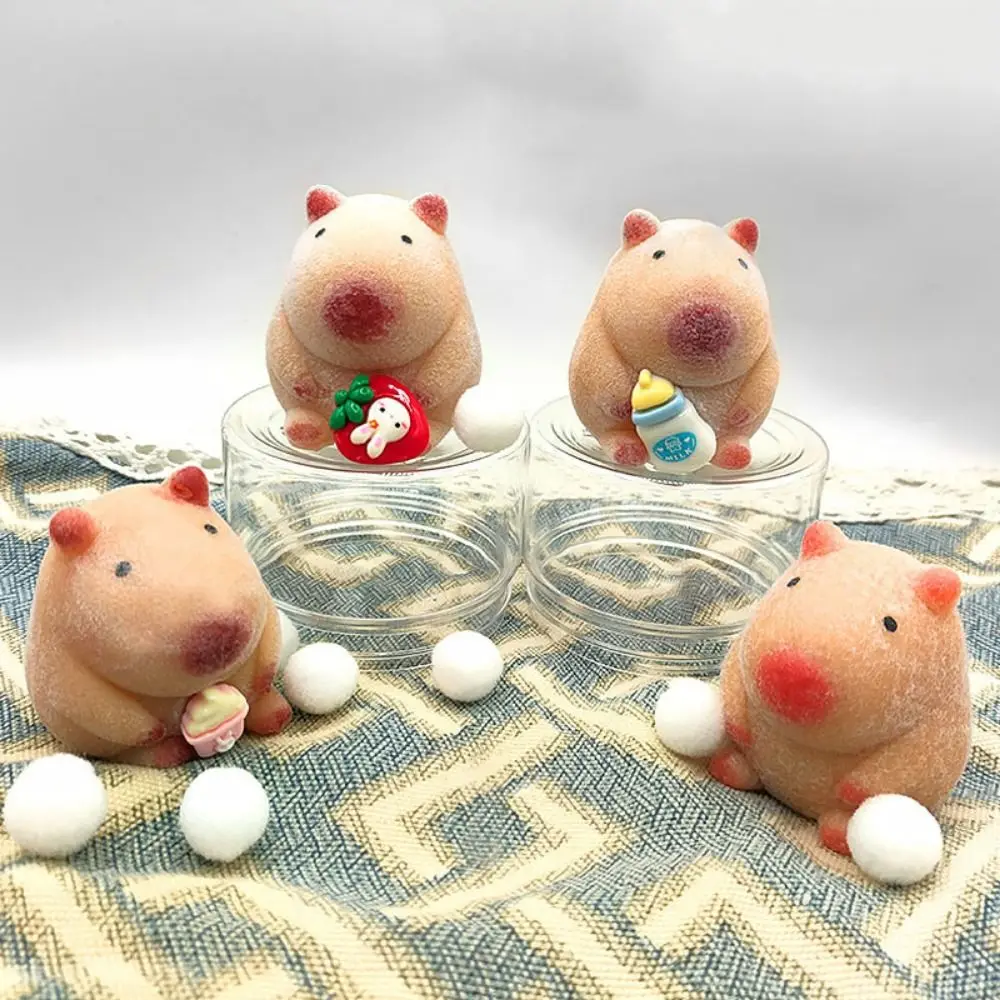 Random 1PC Pink White Capybara Squeezing Toys Squishy Toys Capybara Stress Relief Toys Pinch Stretch Decompress Stress Toys 2