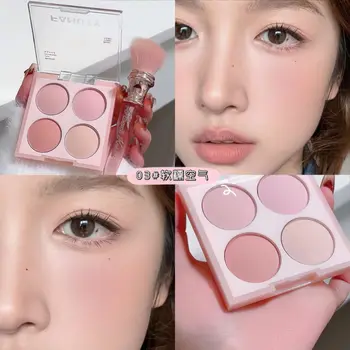 4 colori fard in polvere trucco viso colori dolci e caldi polvere opaca per guance bellezza viso trucco cosmetico fard