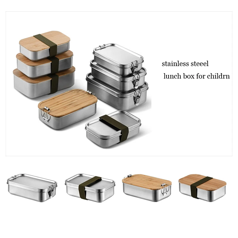 

304 Stailess Steel Food Container for Childreen Picnic Outdoor Portable Lunch Box Multifunctional Bento Box Storage for Student