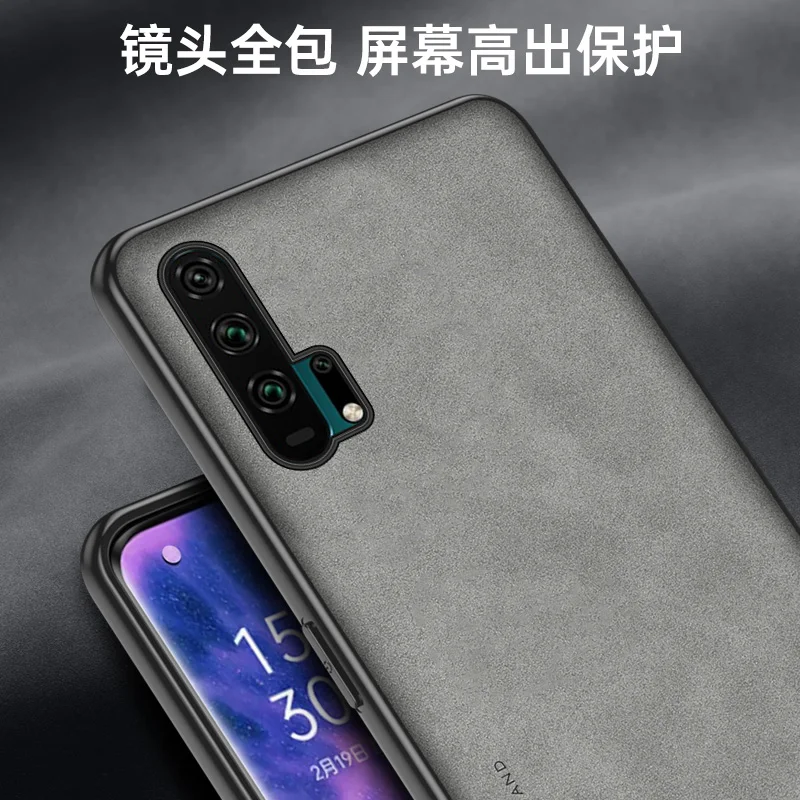 Shockproof PU Leather Skin Hard Back Cover with Silicone Bumper - Matte Finish