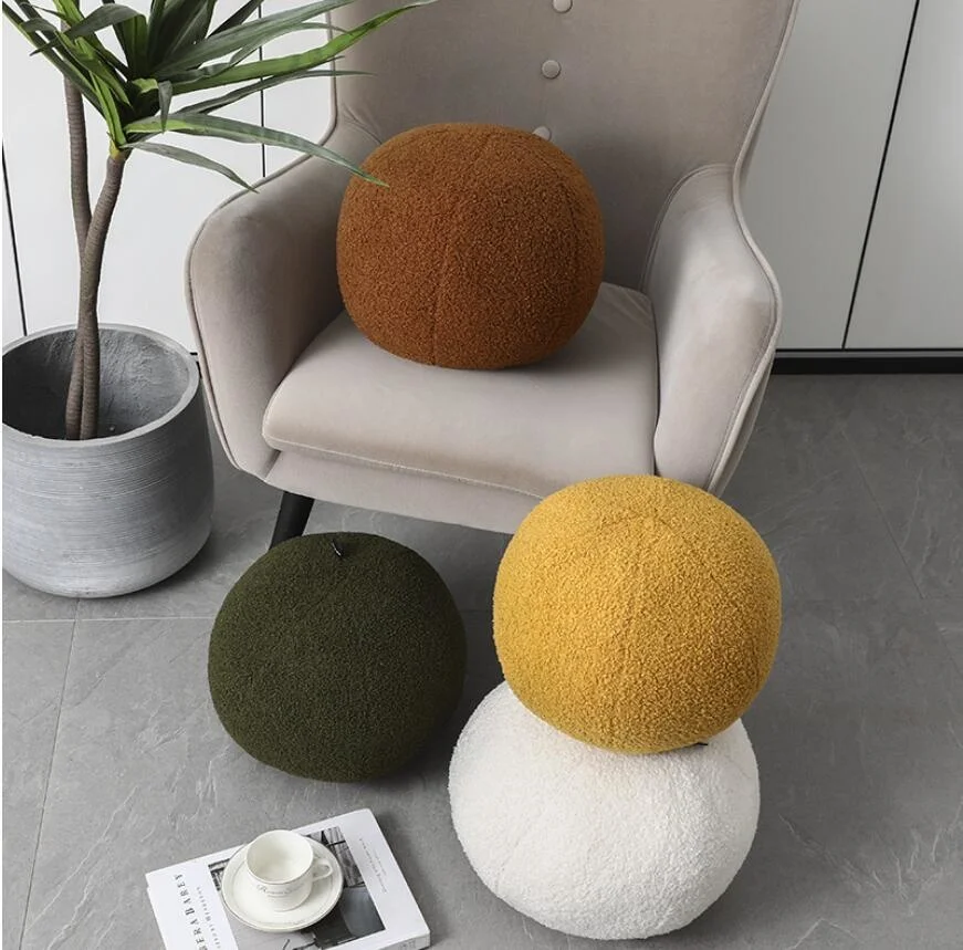 

New Geometrical Shape Loop Fleece Soft Comfortable Bed Ball Cushion Pillow Living Room Sofa Personality Cushion Back Home Decor