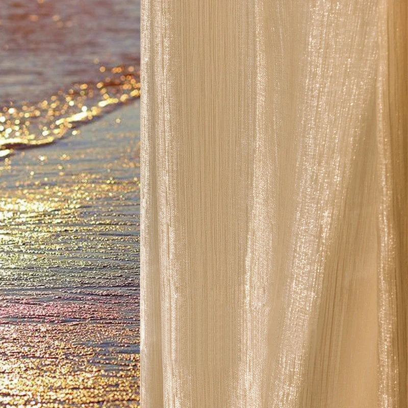 Nostalgia Sparkling French Style Tulle Curtains For Living Room Bright Streamer Voile Sheer Curtain Home Decor Customize sheer curtains window curtains decor curtains light filtering curtains