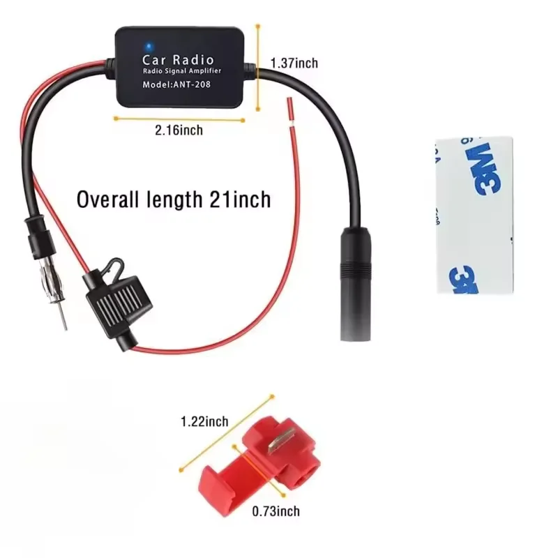 Car Antenna Universal Practical FM Signal Amplifier Anti-interference Car Antenna Radio Universal FM Booster Amp Automobile Parts