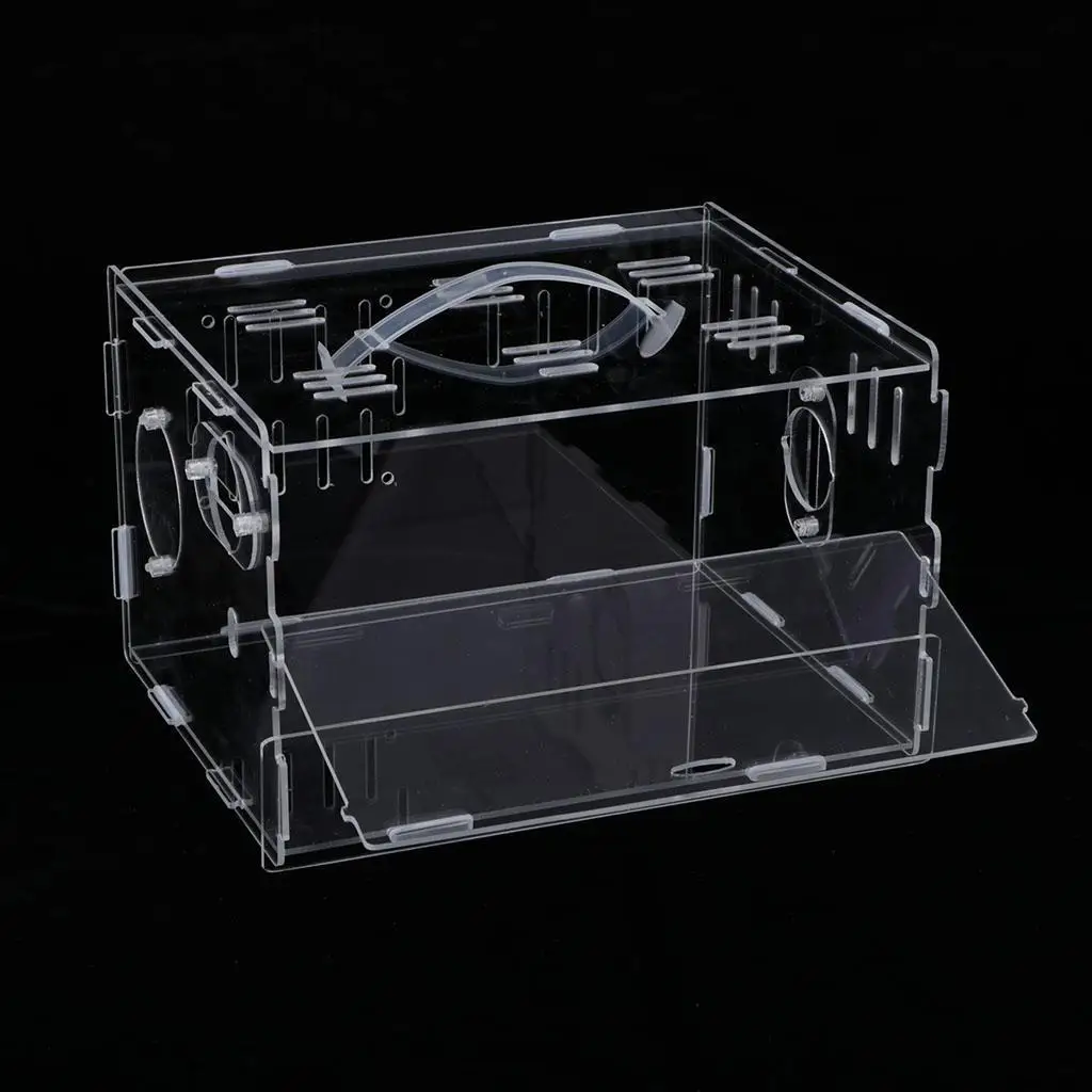 

Легкий и портативный маленький домик для домашних животных с полной циркуляцией воздуха, акриловая портативная прозрачная клетка для виллы