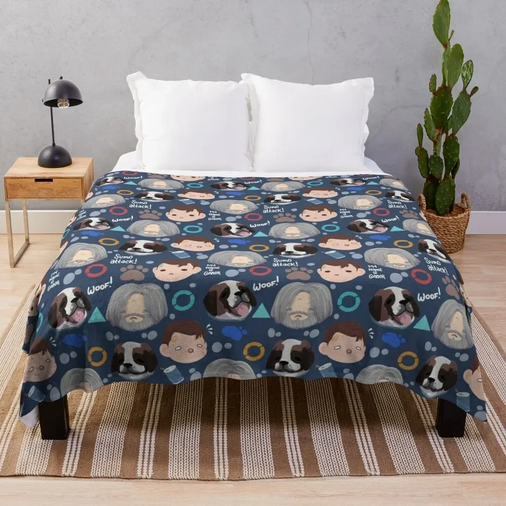 

Detroit Become Human Pattern Chibi Dark Variant Throw Blanket Plush Thins Blankets