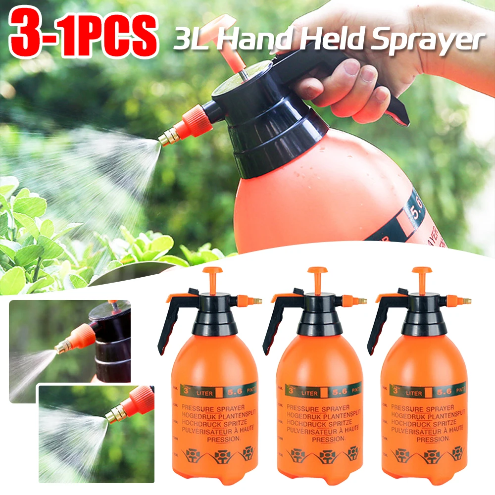 

1-3PCS Multifunction Irrigation Sprayer 3L Manual Pumped Pressure Sprayer Watering Pressurized Spray Bottle Gardening Tools