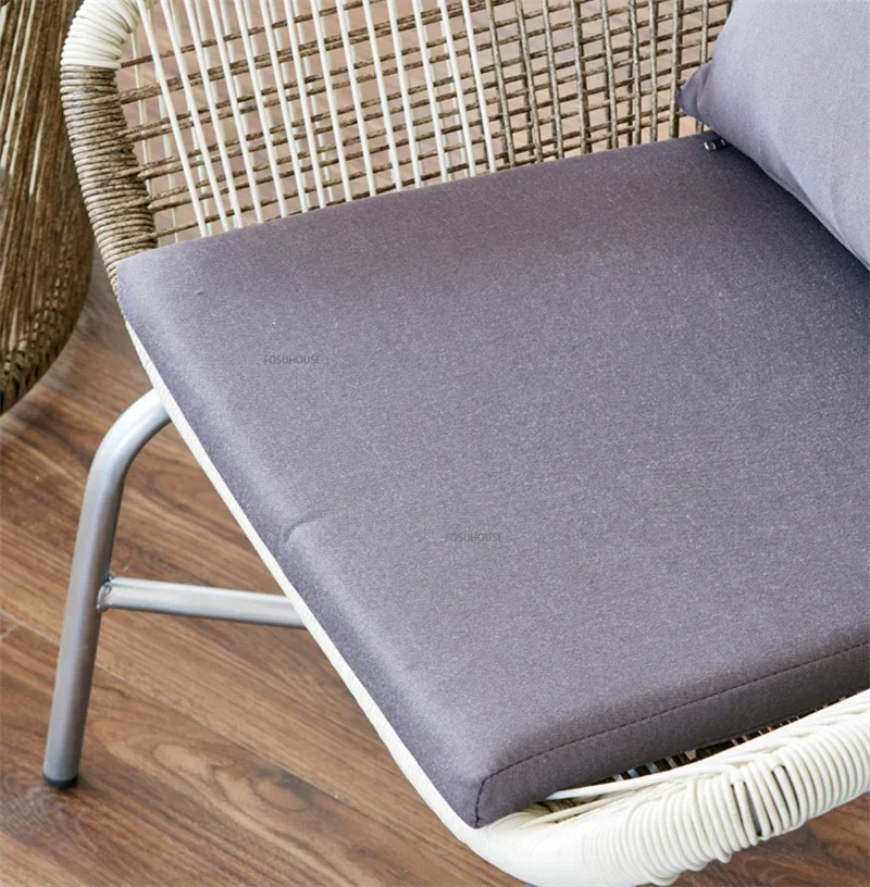 Leisure Backrest Garden Furniture Sets Outdoor Courtyard Small Apartment Coffee Table and Chairs Household Single Sofa Chair