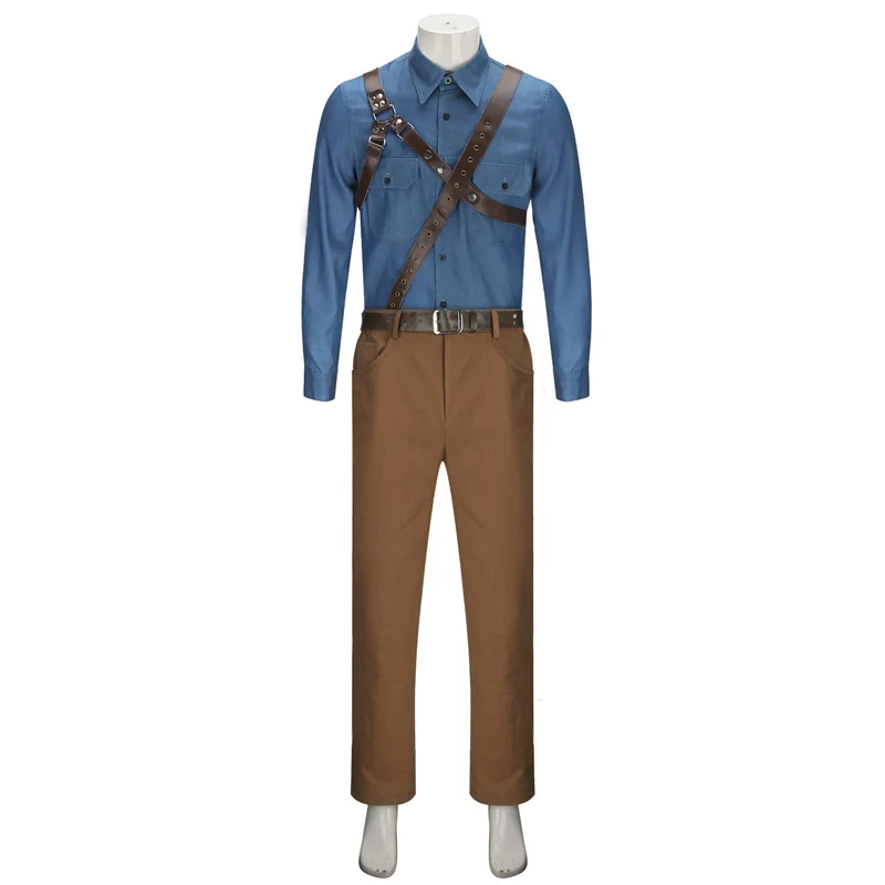 Ash Williams Halloween Cosplay Costume Ash vs Evil Dead Movie Shirt Pants Men Theme Party Uniform kids cosplay costume halloween masks