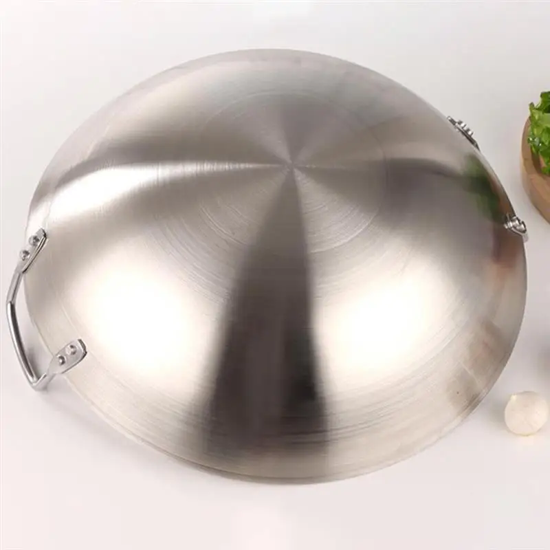 Stainless Steel Wok Round Bottom Wok Capacity Saute Pan - 32Cm