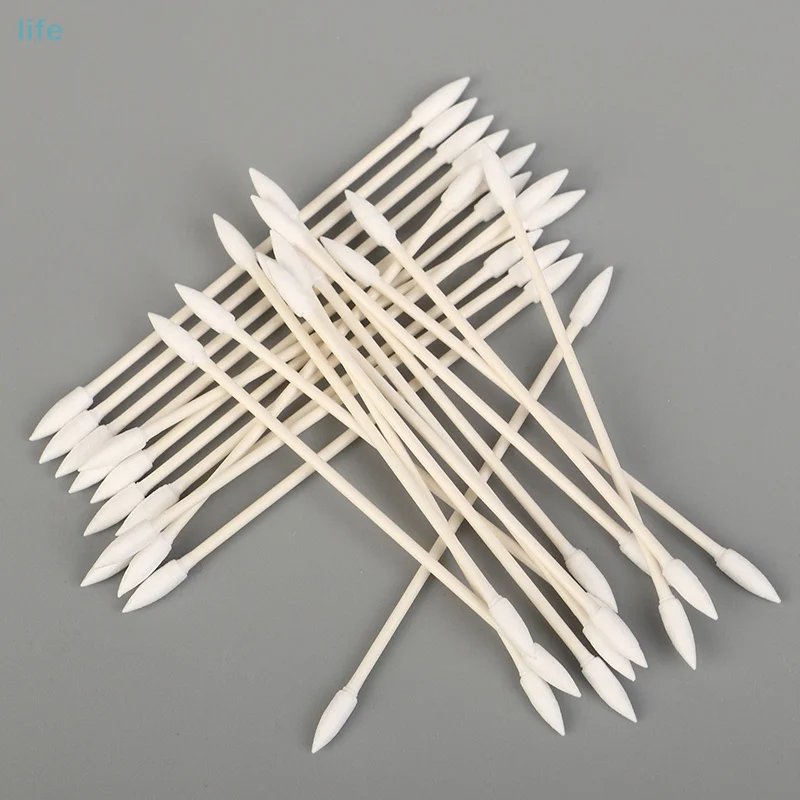 50Pcs Dust Free Disposable Cleaning Swab Cotton For Earphone Headphone Keyboard Phone Charge Port Cleaner