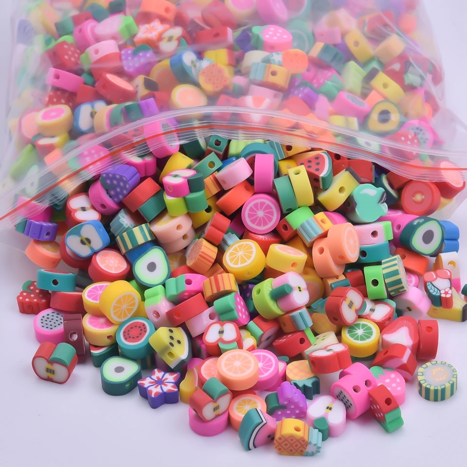 223 Perline Fatte A Mano In Argilla Polimerica, Forme Varie (frutta, Cuore, Stella, Farfalla), Per Creare Gioielli E Decorazioni - 3