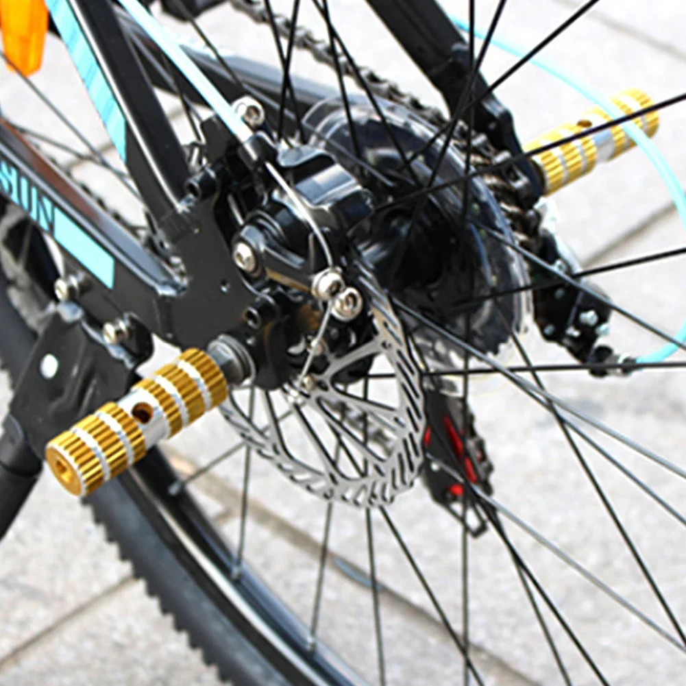 1 Pair Bike Pedals Axle Foot Rest Pegs Anti-Slip Aluminum Alloy BMX Mountain Road Cycling Bicycle Front Rear Socle Pedal