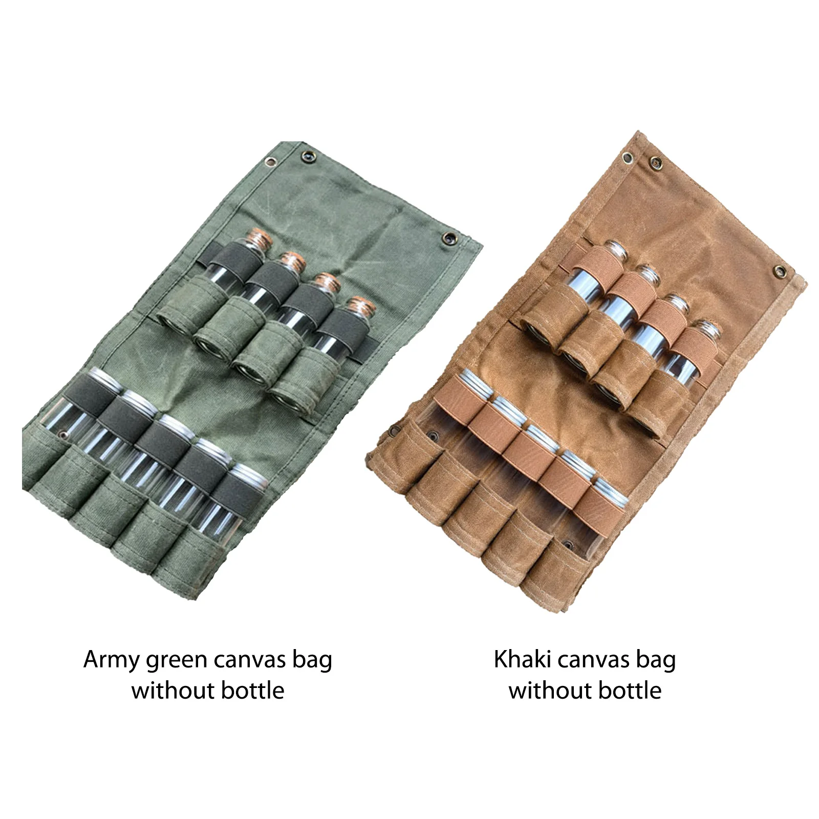 9-hole Camping Spice Kit Foldable Canvas BBQ Condiment Bottle Pack Large Capacity Portable Ultralight Waterproof