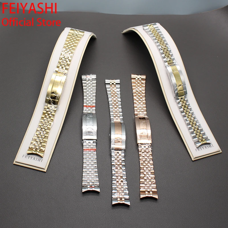 20mm Watchband 316L Stainless Steel Men's Watch Strap Bracelet Parts Wristband For 40mm Dive Case High-quality Accessories