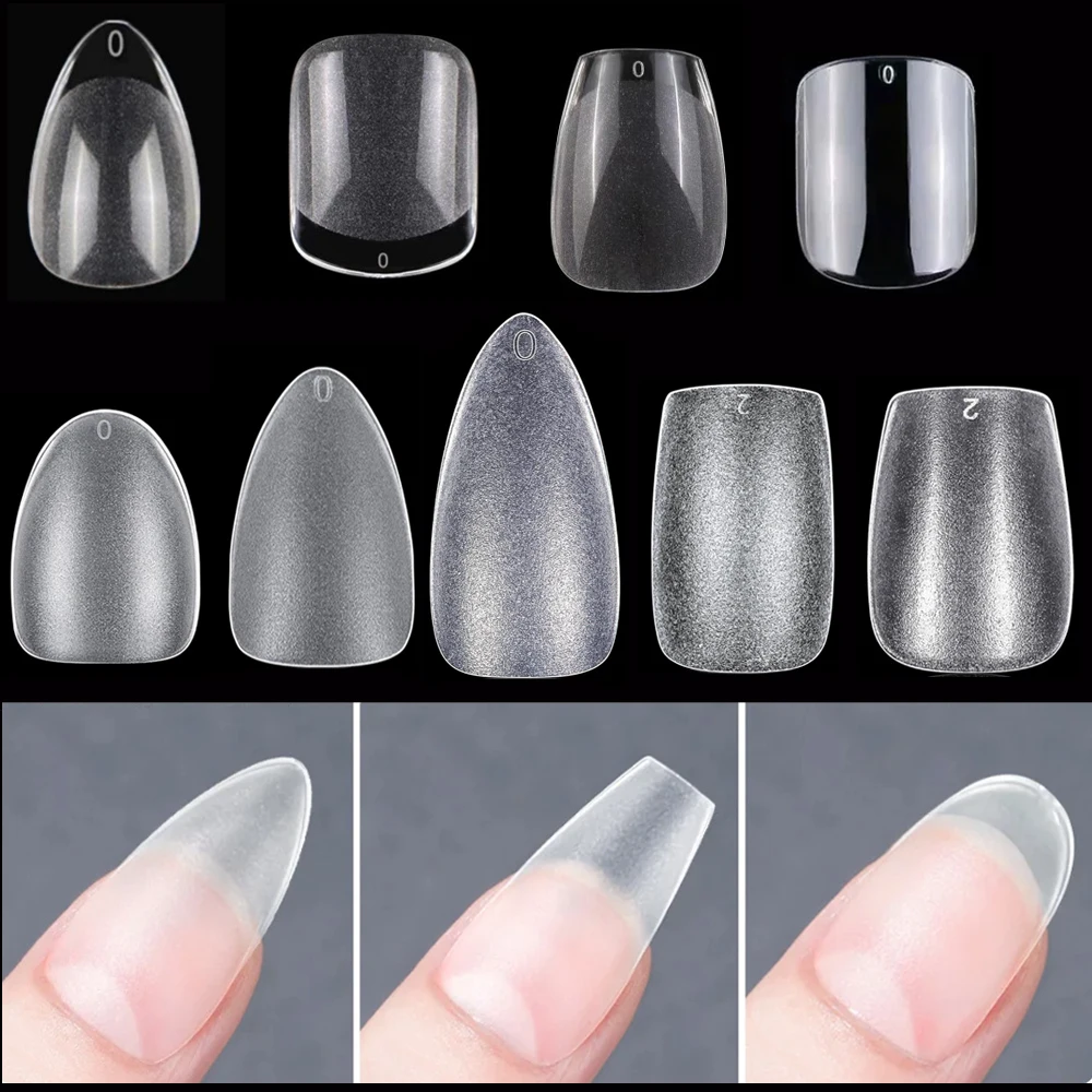 120 Pezzi Xxs Short Almond Gel X Nail Tips Copertura Completa Pre-Buff Finish Soft Gel Estensioni Per Unghie Finte Ultra Fit Tiny Nail Bed