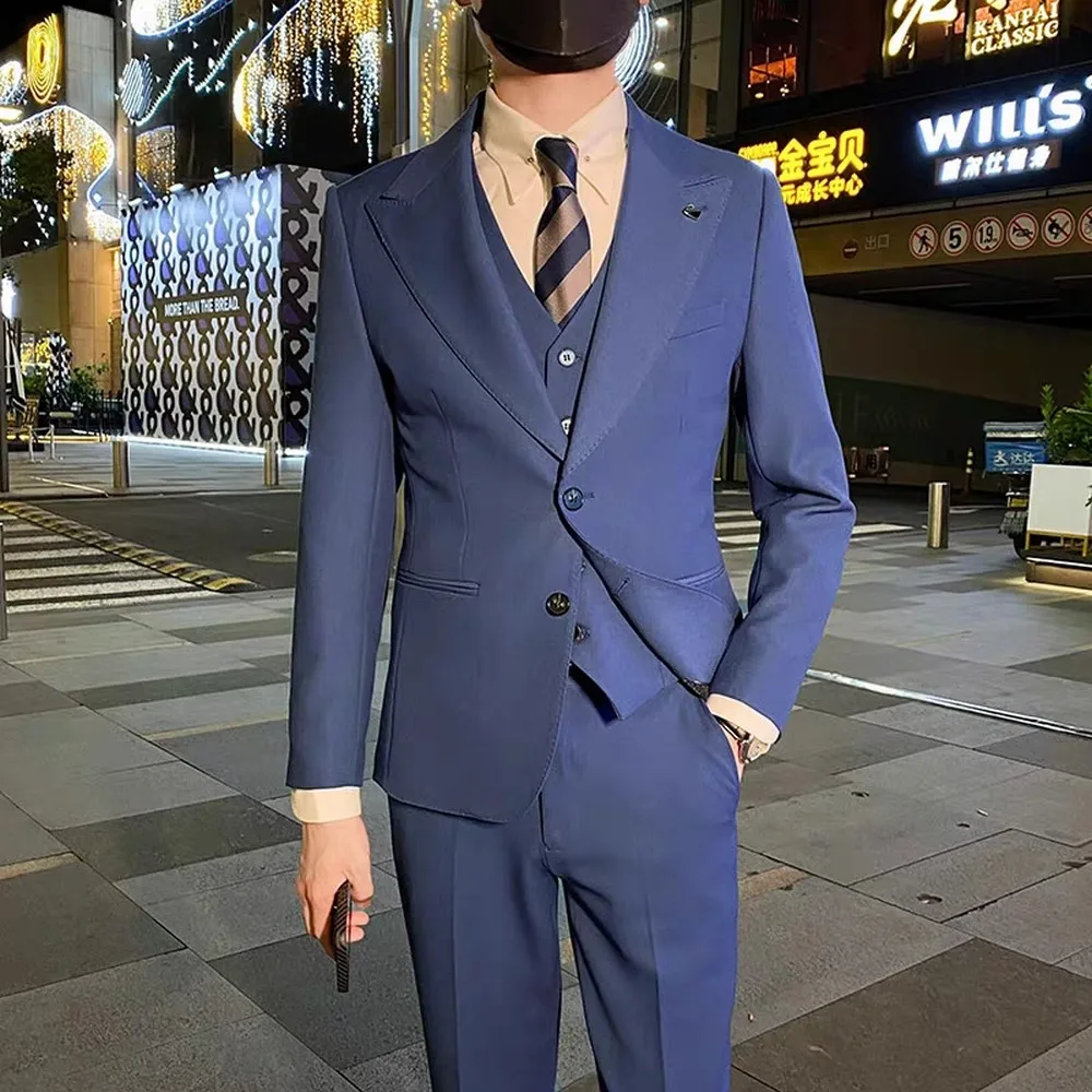 

Light Purple 3 Piece Set Men Business Suits Groom Groomsman Wedding Party Formal Occasions Tuxedo Jacket Vest Pants