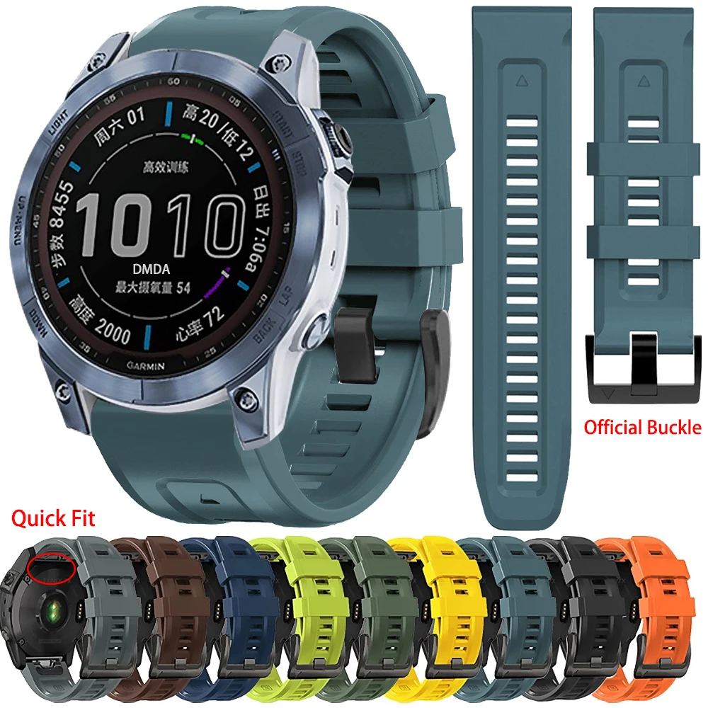 22Mm 26Mm Cinturino Per Garmin Fenix 7X7 Solar/6X6 Pro 5 5X Plus 3 3Hr/Epix Quick Fit Smartwatch Cinturino Bracciale In Silicone 1:1