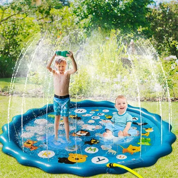 100 centimetri Per Bambini Giocano Spray Zerbino Spiaggia Gonfiabile Acqua Sprinkler Pad Fuorella Interattiva All'aperto Giocattolo Piscina Zerbino Per Bambini Giocattoli 1