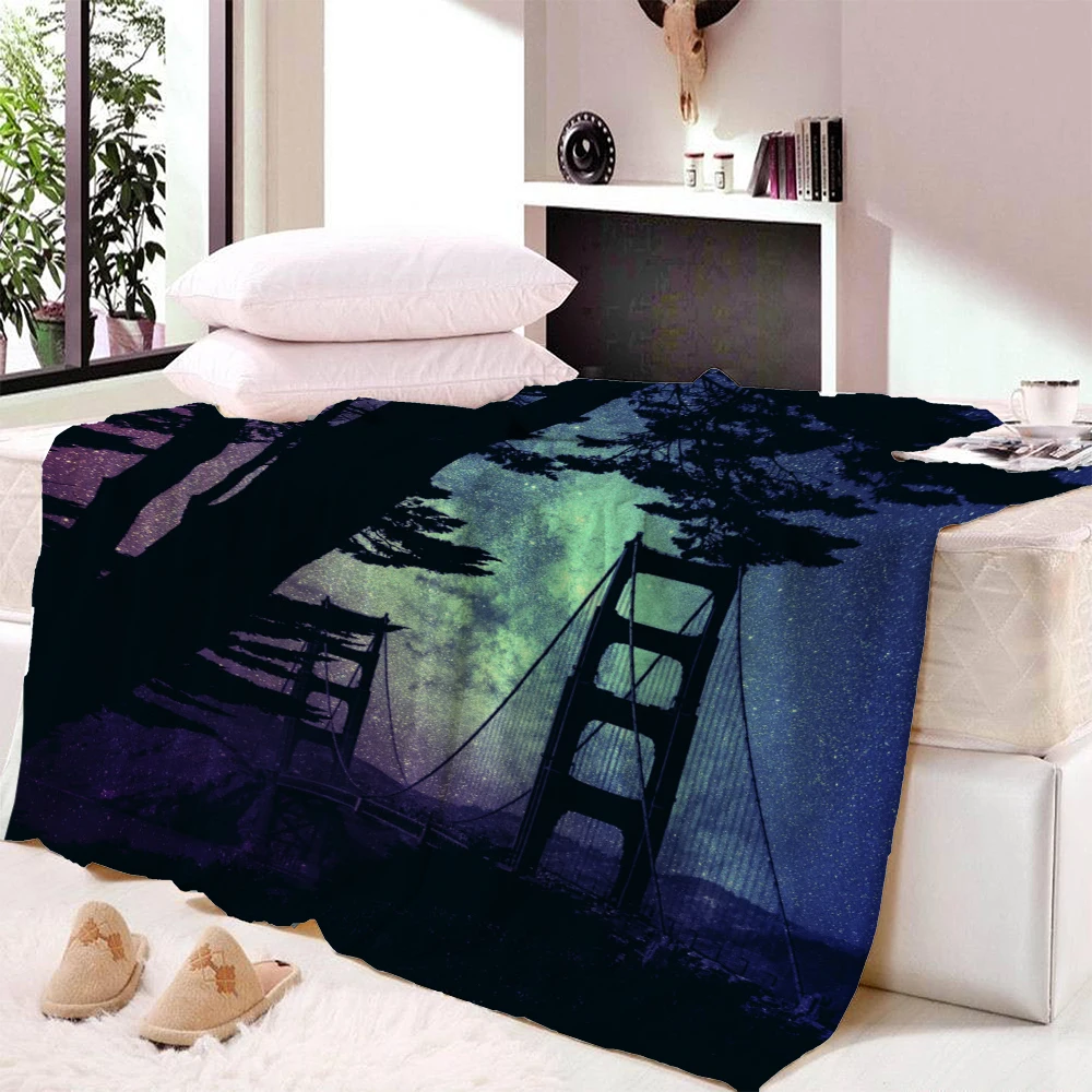 

Colorful Galaxy Space Night Starry Sky Blanket Warm Cozy Fluffy Blanket Flannel Blanket for Home Office Car Travel