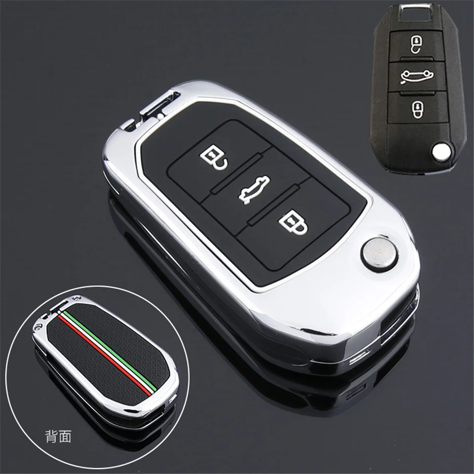 Custodia per chiave auto per Peugeot 207 3008 208 308 2008 307 508 5008 407 301 206 Citroen c1 c2 c3 c4 grand picasso c5 ds 3 5 Borsette Copertura - S79b2e03e0cdf404eb4edf13e012c6bf29