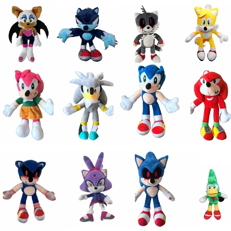 22-30cm Super the Hedgehog Plush Toys Shadow Amy Rose Knuckles Tails  Plushie Doll Soft Stuffed Peluche Doll Toys for Children G