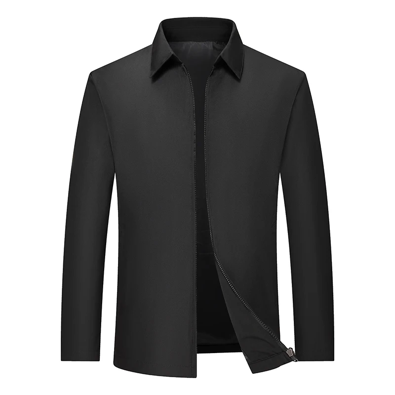 Middle Aged Elderly Comfortable Jackets Outerwear New Spring Autumn Solid Color Executive Jacket for Men Business Casual Coat