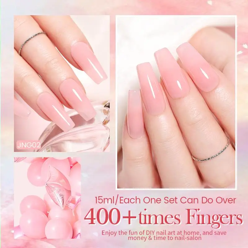 BORN PRETTY PRO 15ml Jelly Nude Gel Nail Polish High Quality Translucent Milky White Nail Gel Varnish Soak Off UV Gel Polish 5